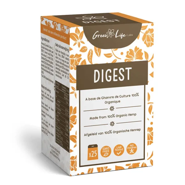 Chá de Cânhamo Digestivo – Green Life Orgânico THC Free 30g (25bags/box)