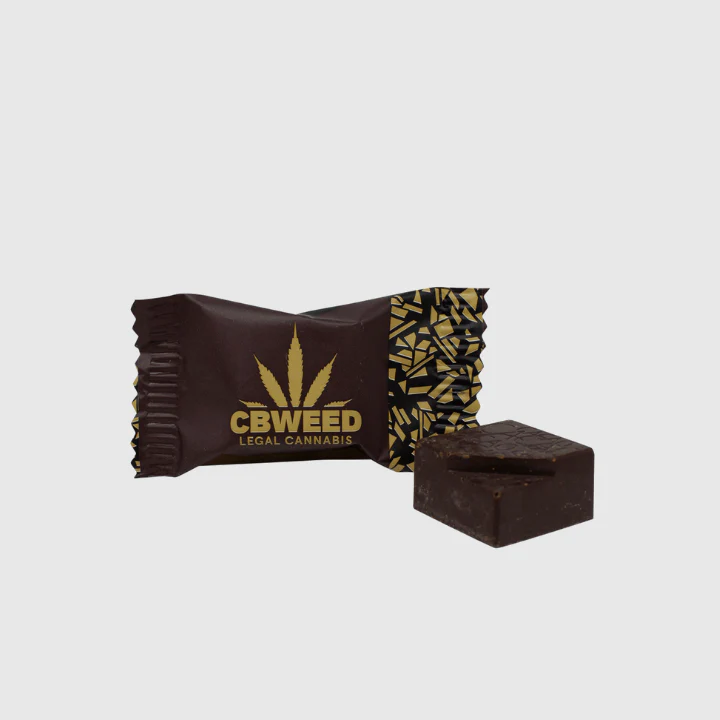 Bombom de Chocolate Preto com Sementes de Cânhamo CBWeed